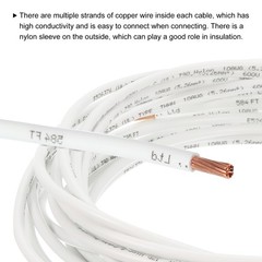9.84 Feet 14 AWG Gauge THHN Stranded White Copper Building Wire 600V