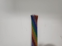 25 FT 1/2″ RAINBOW WITH BLACK STRIPE PET EXPANDO SLEEVING BRAID