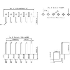 [10x] 1×40 Pin 2.54mm Right Angle Single Row Male Pin Header Connector – 90 deg