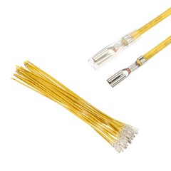 20Pcs Female Spade Crimp Terminal 2.8mm 20cm Wires, Yellow