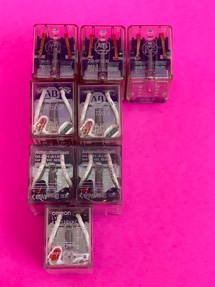 700-HF32A1 ,700-HF32A1-4, QL2N1-A120, LY2N, DPDT, 120VAC, 10A Relays [Lot of 8]