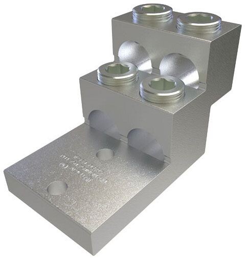 Ilsco PB4-750, 1/0 to 750, 3/8″ Stud, 2-Hole, Aluminu, Mechanical Lug, 1 pc