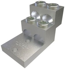 Ilsco PB4-750, 1/0 to 750, 3/8″ Stud, 2-Hole, Aluminu, Mechanical Lug, 1 pc