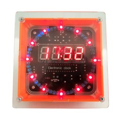 DIY Rotating LED Electronic Digital Clock Kit Learning Board DC5V DS1302 + Shell
