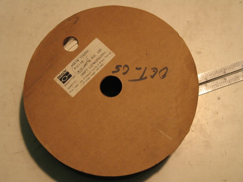 NEW BRADY PVC-10 WHITE BRADYMARK PVC TUBING .112 DIA 100FT P6064