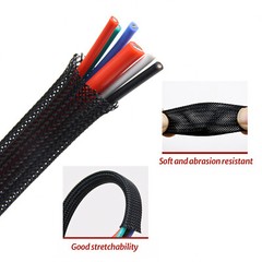 Dense PET Nylon Braided Sleeving Tube Width 12mm Car Audio Cable Wire Sleeving