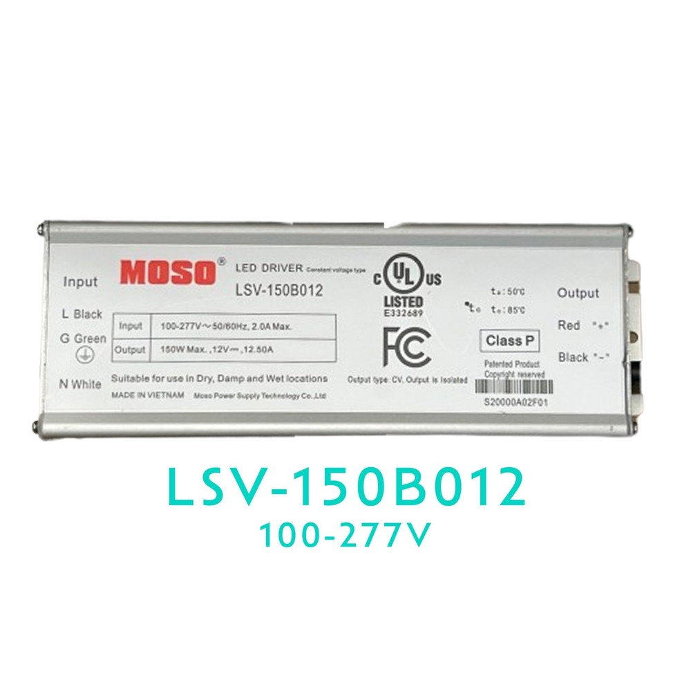 MOSO LSV-150B012 LED Driver Ballast 150W – 12VDC IP67 Waterproof