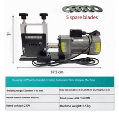 60W Multi-hole Wire Stripper for Scrap Copper Wire Scrap Cable Stripping Machine