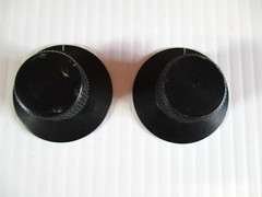 Pair Skirted Knobs Aluminum Test Equipment HAM 1 1/2″ Wide 3/4″ Tall