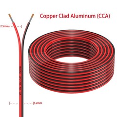 2 Conductor 18 Gauge Cable 30ft, Flexible PVC, Car Stereo LED, Red Black