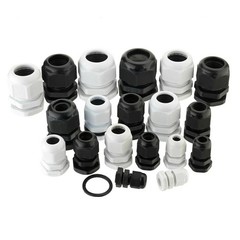 IP68 WHITE BLACK NYLON CABLE GLAND NUT SPIRAL TAIL PG7/9/11/13.5/16/19/21/24-63