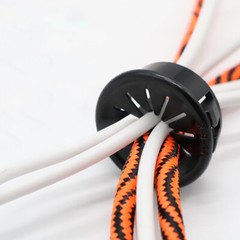 Round Nylon Grommets Wire Tidy Cable Hole Cover Caps Plugs Snap Security Black