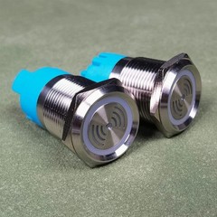 DC 12V 19mm Stainless Steel Red LED Flash Alarm 90dB Indic Color: red LED-19mm
