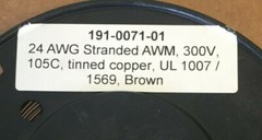 ALLIED WIRE AND CABLE 07-24-7T-1 1000′ HOOK UP WIRE 24 AWG BROWN