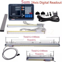250mm&1000mm Linear Scale 2 Axis DRO 5um Digital Readout Kit 10” 40” Milling