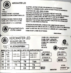 New! Appleton Mercmaster Enclosed And Gasketed Luminaire Lamp MLEDN25P5BH