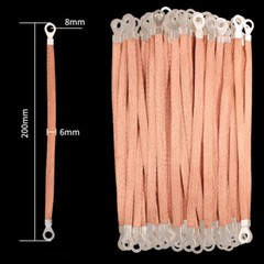 100x Copper Clad Aluminium Flat Braid Ground Lead Strap Cable Wire Kit 200/300mm