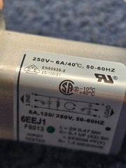 TE Corcom 6EEJ1: Power Line Filter EMI 50Hz/60Hz 6A 250VAC Faston Panel Mount