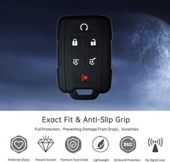Remote Key Fob Cover Case Protector for Suburban Yukon XL 2015-2 Color: Black2