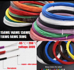 7-15AWG PTFE Silver Plated Copper Stranded Electrical Wire DIY Headphone Cable