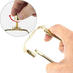 Polished Brass 6 Inch Lamp Harp Kit, 3/8 Inch Saddle Base Holes, Light Duty