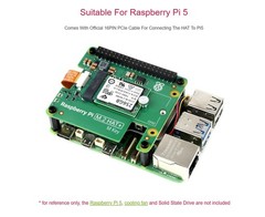 Official Pi PCIe to M.2 HAT for Raspberry 5, + HAT+ Board Only