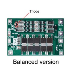 3S 13.6V 60A 18650 Li-ion Battery Charge PCB Protection Enhanced/Balanced Board