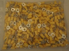 500PC 12-10 AWG INSULATED #8 RING CRIMP TERMINALS 12-10 GA RV5-4