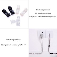 Self Adhesive Wire Cable Cord Clips Clamp Table Wall Tidy Organizer Holder 20-60