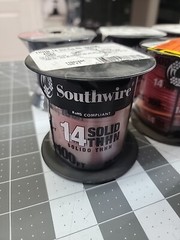 [1] Southwire THHN 14 Gauge Solid Wire, 100′ per Roll, Red