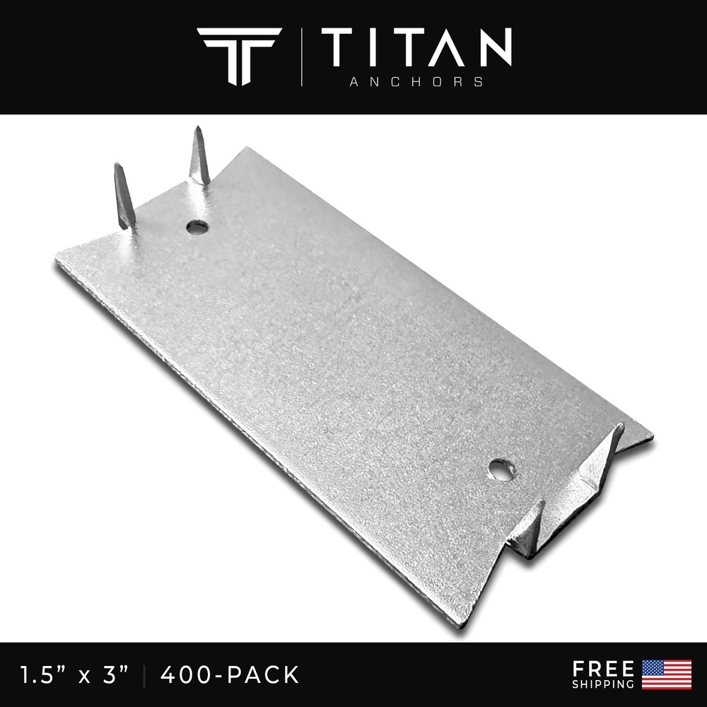 400-Pack Heavy-Duty 1.5-inch x 3-inch Steel Nail Plates for Wood Studs