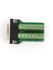 DB15 D-SUB Female Jack 15Pin Port to 2 Row 8Position Terminal Breakout Board