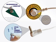 Universal ESD Grounding Snap Kit with 16ft Grounding Cord for Safe Workspaces