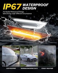 LED Side Marker Lights for 10 Gen Civic 2016-2021 Switchback White Smoked Len