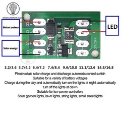 10x Solar Charge Auto Light Control Circuit Switch Lithium Battery Charge Board