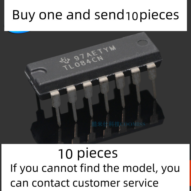 10 pieces set original TL084CN DIP-14 four channel 1.4mA 5V~ 15V