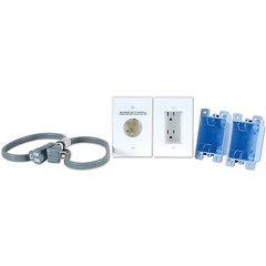 Rapid Link Power Recessed Power Outlet Kit White