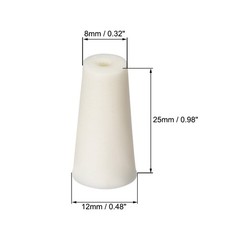 8-12mm Beige Drilled Silicone Stopper Plugs for Flask Test Tube Stopper 10pcs