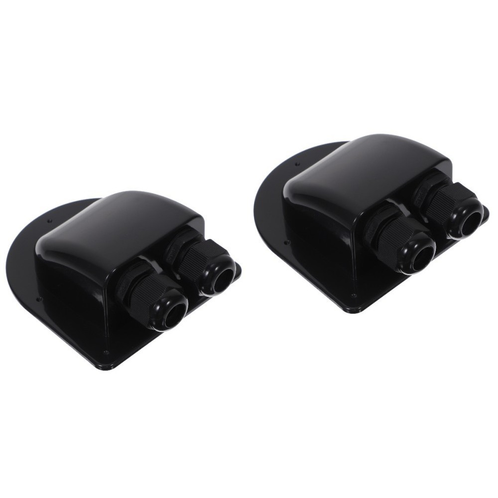Set of 2 Double Cable Entry Gland Dual Holes Waterproof Pass Through