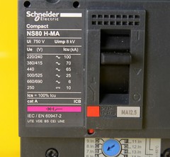Schneider 28103 Circuit Breaker NS80H-MA 415VAC 80A 70kA MA12.5A Trip