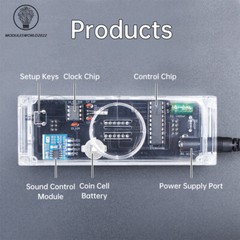 DIY Digital Clock Kit Voice Control Music Spectrum Display LED Electronic Kit