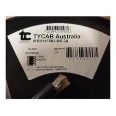 Battery Cable 2 B&S 188 amp Tinned TYCAB Cable 500mm Pos or Neg 8mm Rings