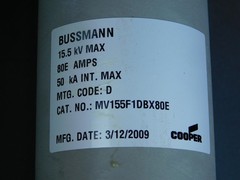 Cooper Bussmann MV155F1DBX80E Current Limiting Fuse 80E Amps 15.5 kV – NEW Su…