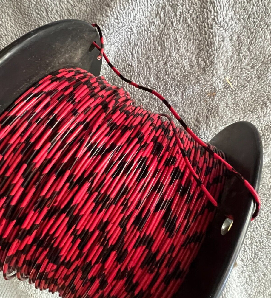 100 feet ~ Solid 20GA Wire ~ Red Black ~ AT&T ~ May 1986 ~ NEW from Spool