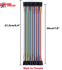 120Pcs Multicolored Dupont Wire 40Pin M/F, 40Pin M/M, 40Pin F/F Breadboard Jumpe
