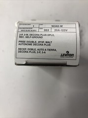 Leviton 16342-W, 125 VAC, 20 A, White, Duplex, Straight Blade Receptacle, 1pc