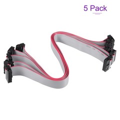 5 Pack Long 30CM 2.54MM Flat Ribbon Cable IDC 16 Pin Connector