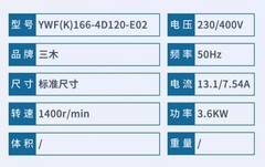 New For YWF(K)166-4D120-E02 Air compressor fan motor 230/400V 3.6KW 1400r/min