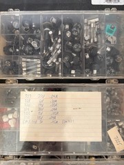 HUGE lot (8) plastic organizer boxes filled with electrical components clip fuse