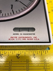 DWYER MODEL 26 MANOMETER M, 184637